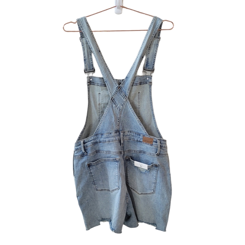 Judy Blue Light Wash Denim Short Overalls - Picture 15 of 15